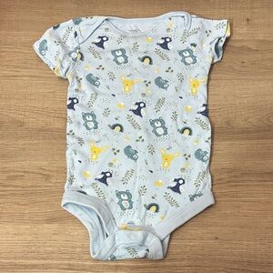 10/$25 Adorable Blue Animal Print Baby Onesie